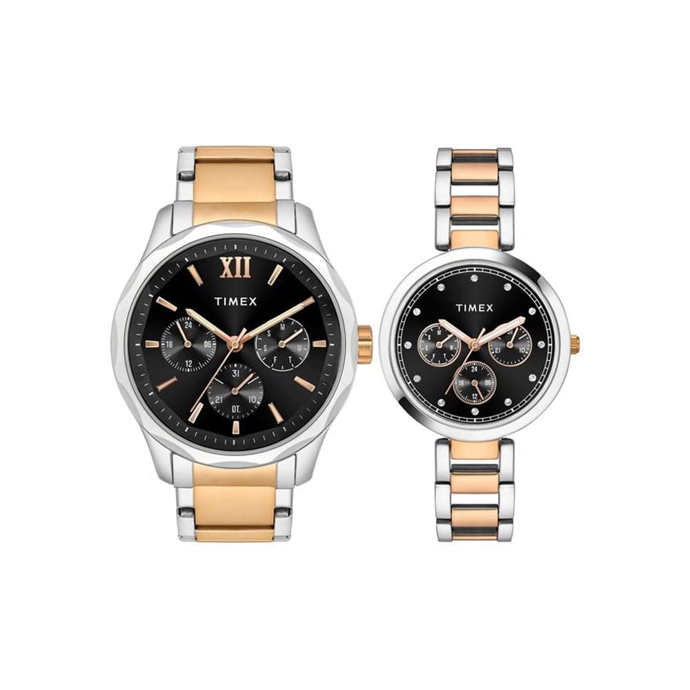 TIMEX Stainless Steel Unisex Analog Black Dial PairS Watch - Tw00Pr279 (B0BCR8B98J) Amazon Price History, Amazon Price Tracker