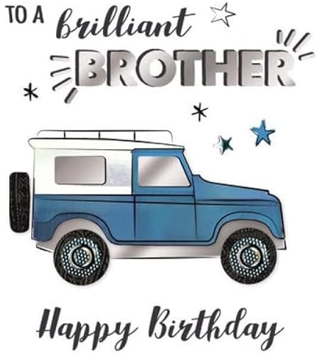 Wonderful Brother Birthday Greeting Card Hand-Finished Champagne Range Cards