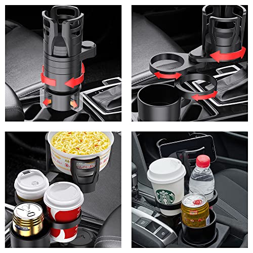 Image of 4 in 1 Car Cup Holder Extender Multifunctional Car Cup Holder Organizer Car Interior Accessories for Drinks Bottles Cups Holder
