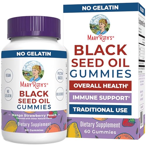 MARYRUTHS Organics Black Seed Oil Gummies | Black Cumin Seed Oil Supplement | Traditionally Used for Immune Support & Cardiovascular Health | Vegan | No Gelatin | Pectin Based | 60 Gummies