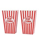 Popcorn Tüten 35 Stück Popcorn Boxen Groß, Popcorntüte mit Rot/Weiß Gestreift,10.5 x 6 x14cm,Groß Candy Container Snack Boxen für Kino Filmabende Kindergeburtstag und Übernachtungsparty