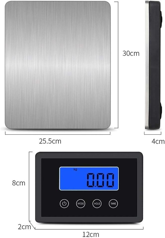 180kg/50g Digital Large Capacity Weighing Platform Scales for Industrial Commercial Shop Kitchen Letter Parcels Luggage Scales Silver