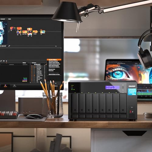Image of QNAP TVS-h874T-i7-32G-US 8 Bay High-Speed Desktop NAS with Intel 12th Gen CPU, up to 64GB DDR4 Memory, Thunderbolt 4 and 2.5GbE connectivity (Diskless)