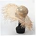 TOSSPER Women' Straw Hat Wide Hollow Out Hat Fashion Breathable Beach Hat for Summer Holiday