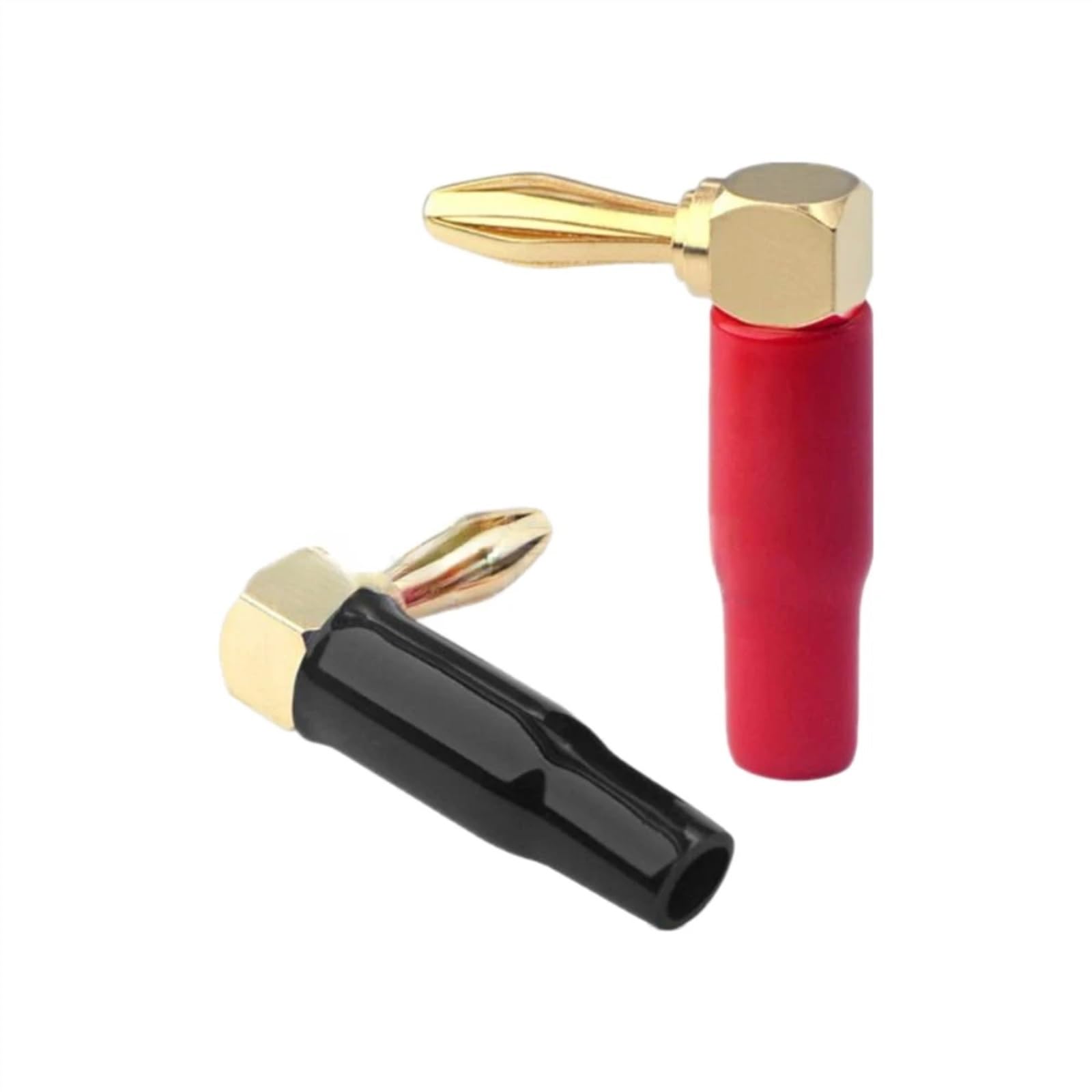 Fiche Banane à Angle Droit en Forme de L de 4mm, Coque en Plastique Souple, connecteur Banane à 90 degrés, Rouge et Noir, 20 pièces
