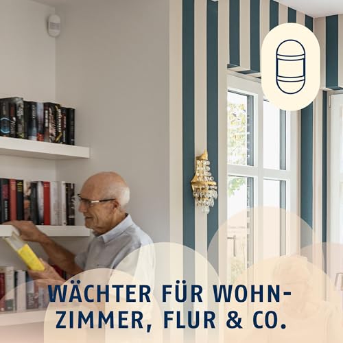 ABUS Bewegungsmelder f&uuml;r die Funk-Alarmanlage Smartvest Pro - kabellos - f&uuml;r Flur, Wohnzimmer, Technikraum, Keller und andere R&auml;ume - Montage durch Schrauben oder Kleben - haustierfreundlich - wei&szlig;