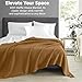 100% Cotton Blankets Queen Size for Bed - Waffle Weave Blankets for Summer, Lightweight and Breathable Soft Woven Blanket for Spring, White, 90x90 Inches (Beige, Queen (90