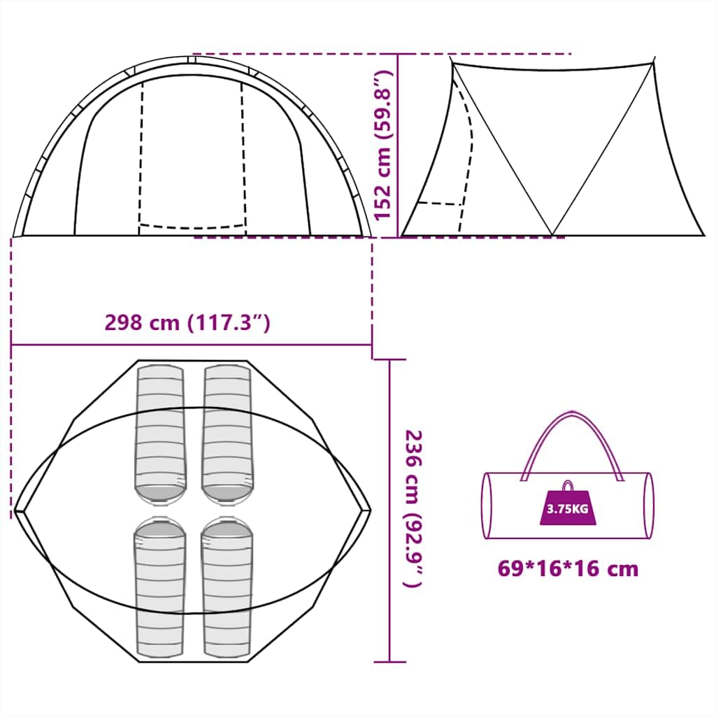 vidaXL Tenda da Pesca Tende da da Pesca Tenda