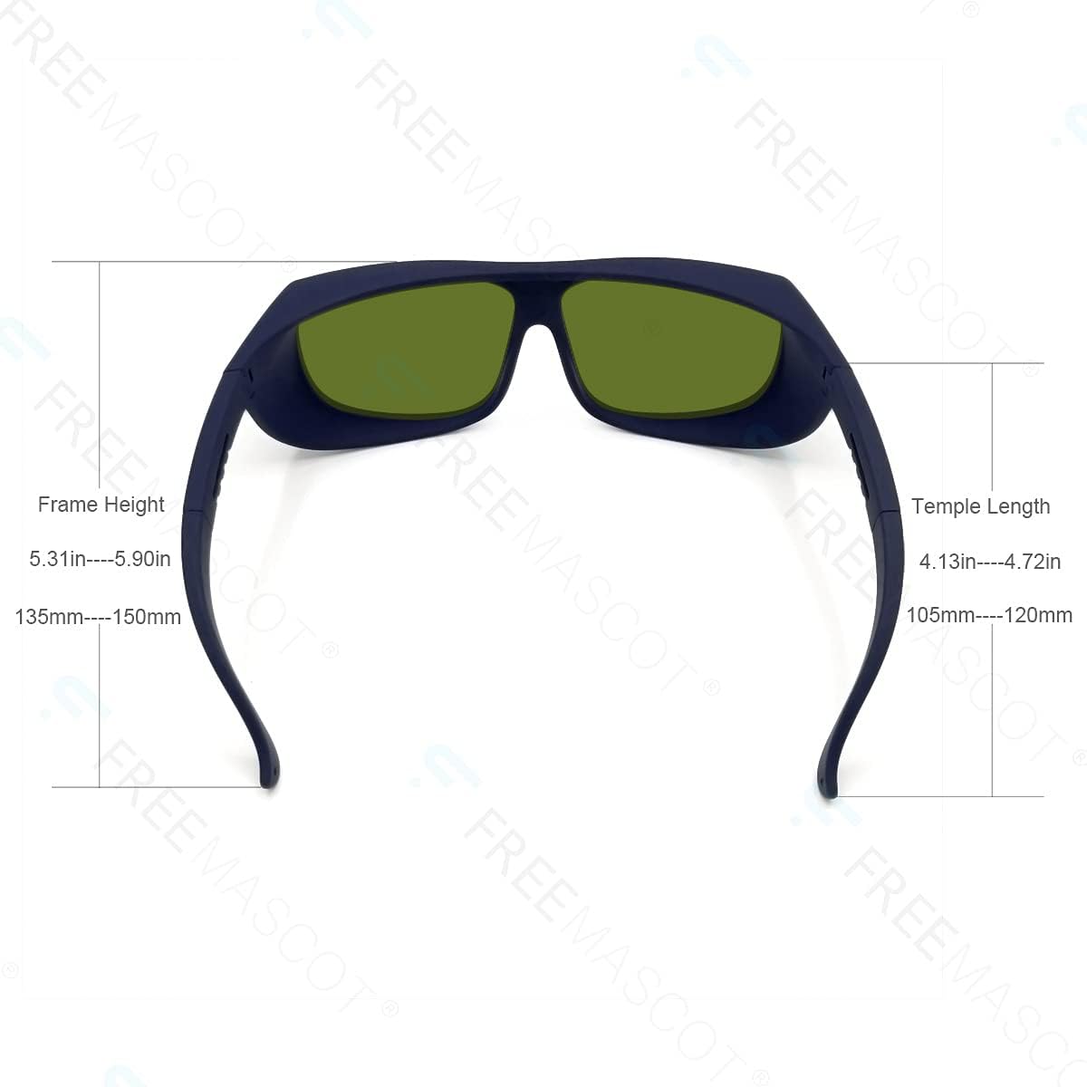 FreeMascot Professional OD 8+ 190nm-450nm/800nm-1100nm Wavelength Laser Safety Glasses for Typical 405nm, 445nm, 808nm, 980nm, 1064nm 1070nm, 1080nm Laser Light (Frame Style 5)