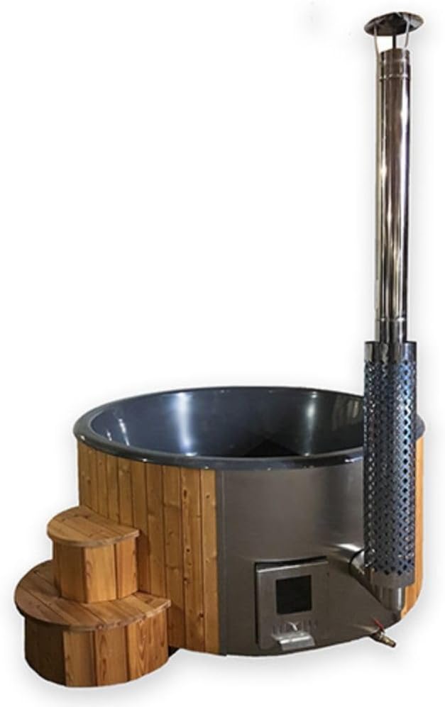 Model S4N Wood-Fired Hot Tub Soak-Series Home Wood-Burning Hot Tub, Natural, Up to 6 Persons, Thermo-Spruce