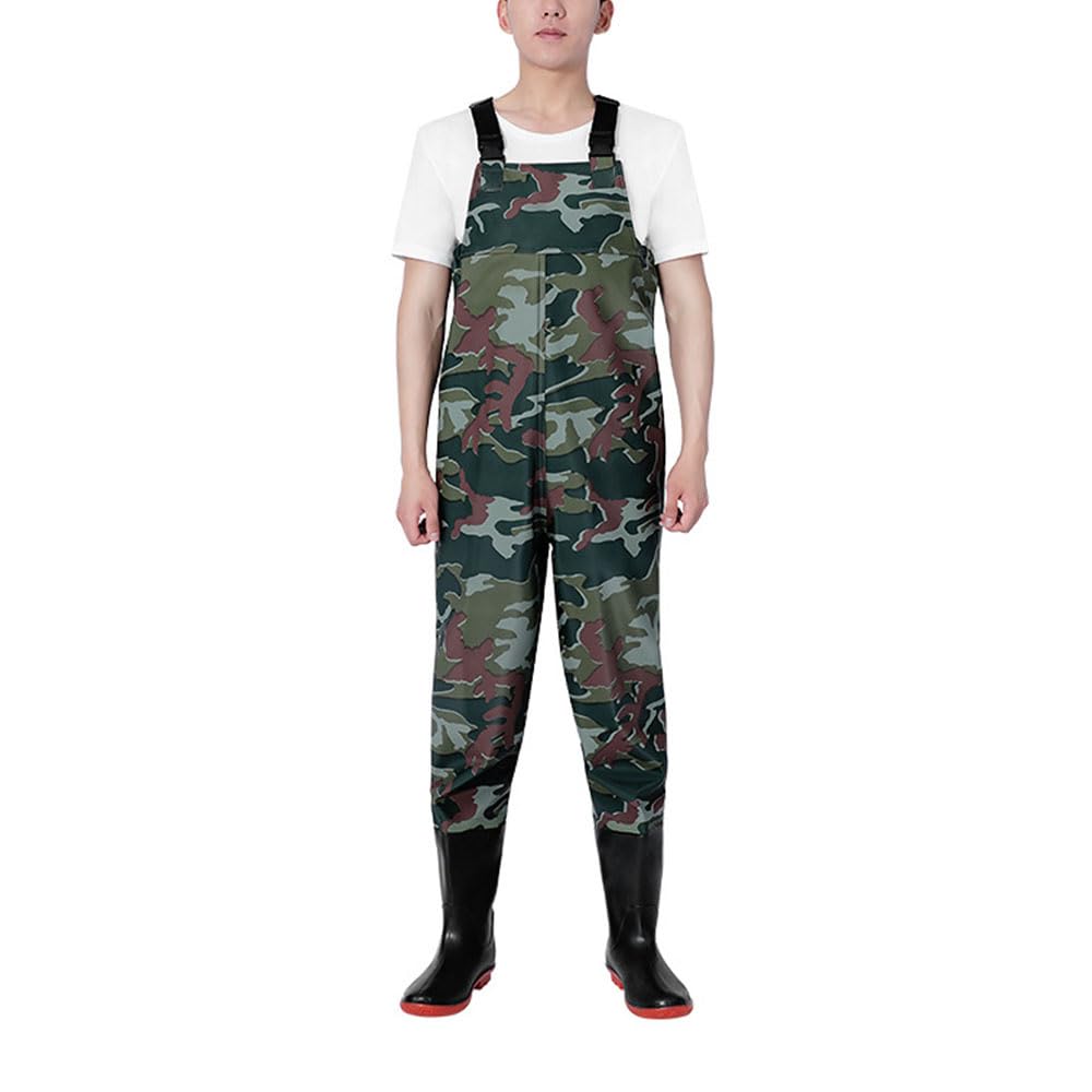 ENEN Wathose Herren Damen Wasserdicht PVC gr 36-47 Wathose mit Stiefeln, Atmungsaktiv Verstellbare Schultergurte Anglerhose Angelhose Watstiefel Angelbekleidung Fliegenfischen