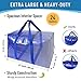 Moving Supplies Extra Large Heavy Duty Packing Bags with Zippers & Strong Carrying Handles, for Moving and Storage Wardrobe Clothes, Blankets, Mattress, Kitchenware Dishes and Glasses (Set of 4)