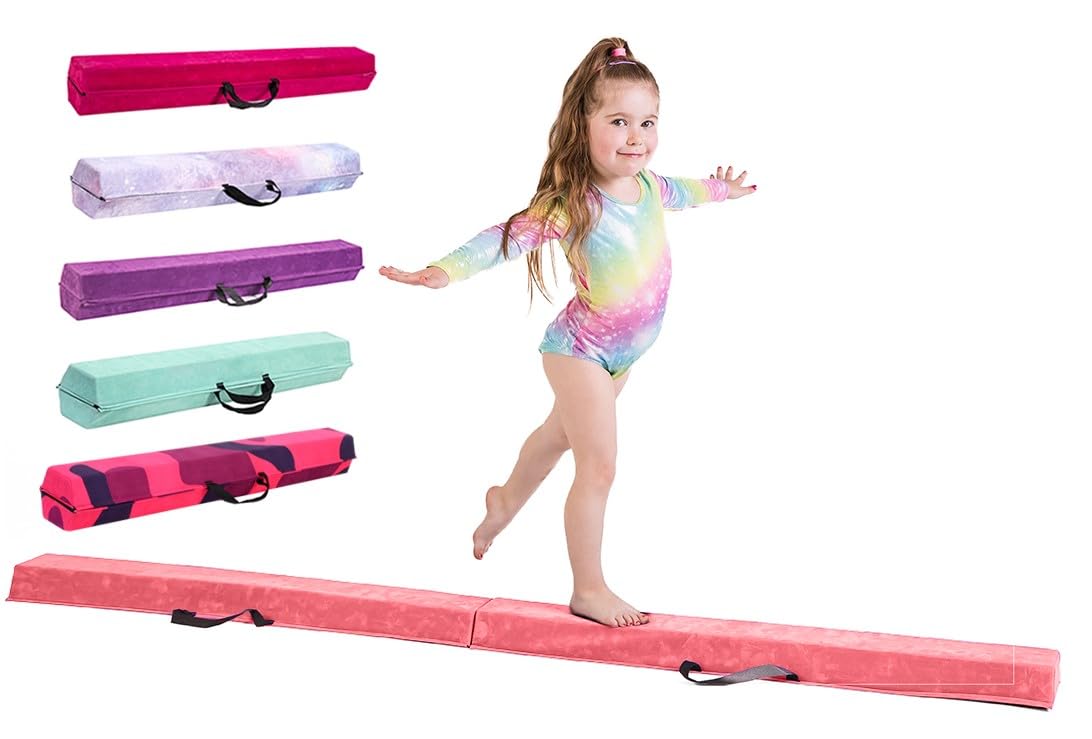 Schwebebalken für zuhause – Größen 210/240/270/300 cm - Erstaunliche Balance-Ausrüstung für Kinder zu Hause – Wildlederimitat, hochdichter EVA-Schaum – Lernkarten, Tragegurte, Tragetasche