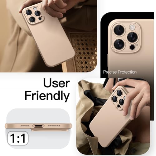 Image of JETech Slim Case for iPhone 16 Pro Max, Desert Titanium | Camera Lens Protection, Ultra-Thin Matte Finish, Lightweight Minimalist Cover