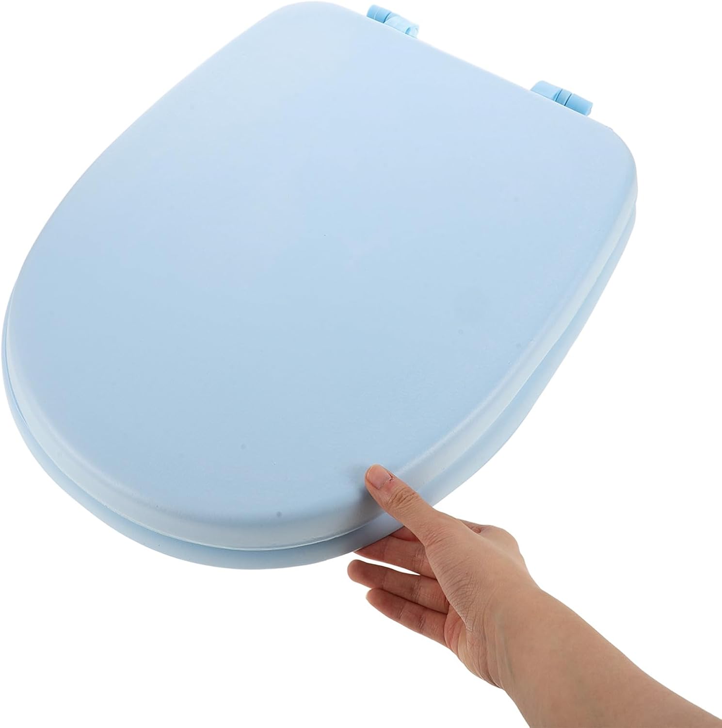 Soft Foam Toilet Seat Cover Padded Cushion Standard Size Elongated Toilet Lid Replacement Blue Foam Spacer for Household Use Style