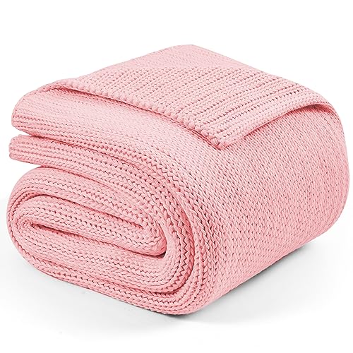 L'AGRATY Knitted Weighted Blanket - 48"x72" 15lbs Cooling Chunky Knit Heavy Blanket for Adults Braided Crochet Throw Thick Cable Yarn Knit Decorative No Beads Evenly Weighted Machine Washable