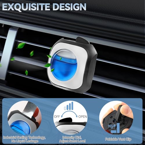 Image of Car Air Freshener Vent Clip 6 Pack 4ml Each Up to 180 Days Long Lasting Scent Odor Eliminator for Women Men(Crystal Ice)