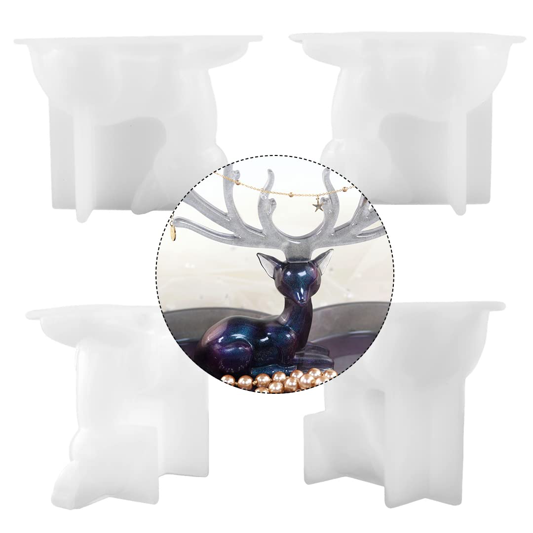 Zayookey 3 Pcs Epoxy Molds Set Heart Shape Resin Tray Mould Jewelry Holder Silicone Molds Casting Jewelry Display Rack Mold for Necklaces Storage Earring Display Stand Mold DIY (Jewelry Rack Mould A) - Image 2