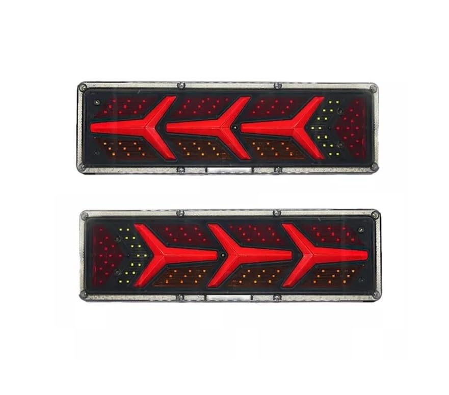 Générique 2 Feux Arrière LED 24V Gauche et Droit 6 Fonctions Stop Position Clignotant Dynamique Séquentiel Recul Antibrouillard Eclaireur de plaque Pour...