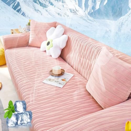 NEKOHASHI ソファーカバー 夏用 伸縮素材 ストレッチ 冷感ソファカバー ひんやり ソファーシーツ 接触冷感素材 1人掛け/2人掛け/3人掛け/4人掛け 肘付き 肘なし クッションカバー1枚付き 北欧 伸縮性 ストレッチ 吸湿速乾 防ダニ 抗菌防臭