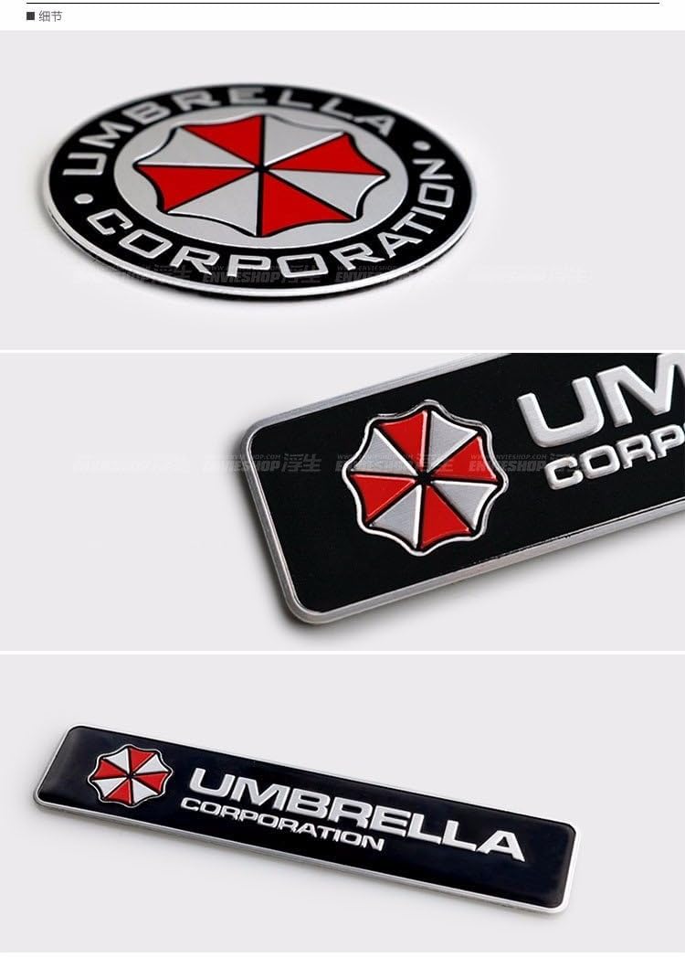 2個アンブレラ社ステッカーデカールAufkleber 50 x 36 cmゾンビ大発生対策チームJDMオートラップトップどーもくん