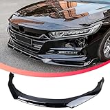 Ombialo Front Bumper Lip Compatible with Honda Accord 10th Gen 2018 2019 2020 Lower Lip Splitter Trim Protection Spoiler 4PCS (Gloss Black)