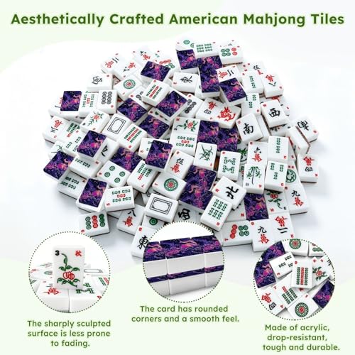 Juego de Mahjong Americano con 166 Fichas y Accesorios miniatura 6