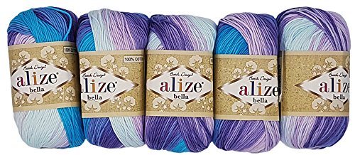Alize Bella 5 gomitoli da 50 g, in Totale 250 g