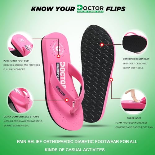 Image of DOCTOR HEALTH SUPER SOFT Women's Orthopedic Sandals And Slippers | Lightweight Anti-Skid Comfort Slides for Heel Pain Relief | Soft Cushion Sole Footwear for Everyday Use