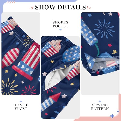 ZZXXB American Fireworks Cupcake Boys Long Pants Soft Trousers Elastic Waist Kids Lounge Bottoms with Pockets S-XL4
