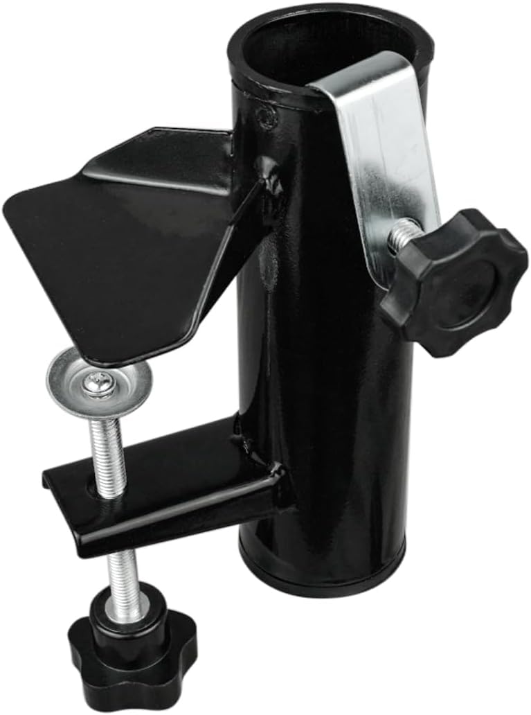 BELLRINO Patio Umbrella Holder Clamp,Mount Clip, Patio Umbrella Clamp Deck Umbrella Stand,Metal Umbrella Clamp Outdoor Umbrella Mount Bracket for Fences,Railing,Deck (C00-16)