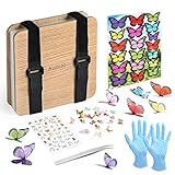 Auihiay Flower Press Set, 6 X 6 Inches Leaf Press Craft with Butterfly Accessories and Gloves for...