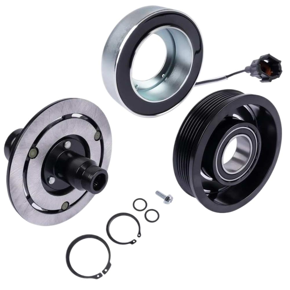 A/C Compressor Clutch Kit with 6 Groove Pulley Compatible with Cube Versa 2009 2010 2011 2012 L4 1.8L 92600CJ63A 92600CJ63D 92600CJ63E