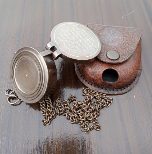 Brújula personalizada de latón grabado, tamaño de bolsillo estilo vintage antiguo miniatura 5