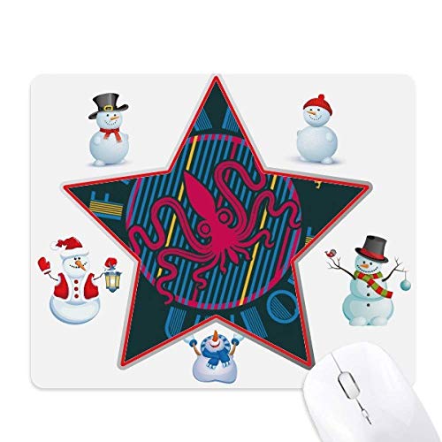 Tapis de souris marine coloré pieuvre étoile bonhomme de neige pc