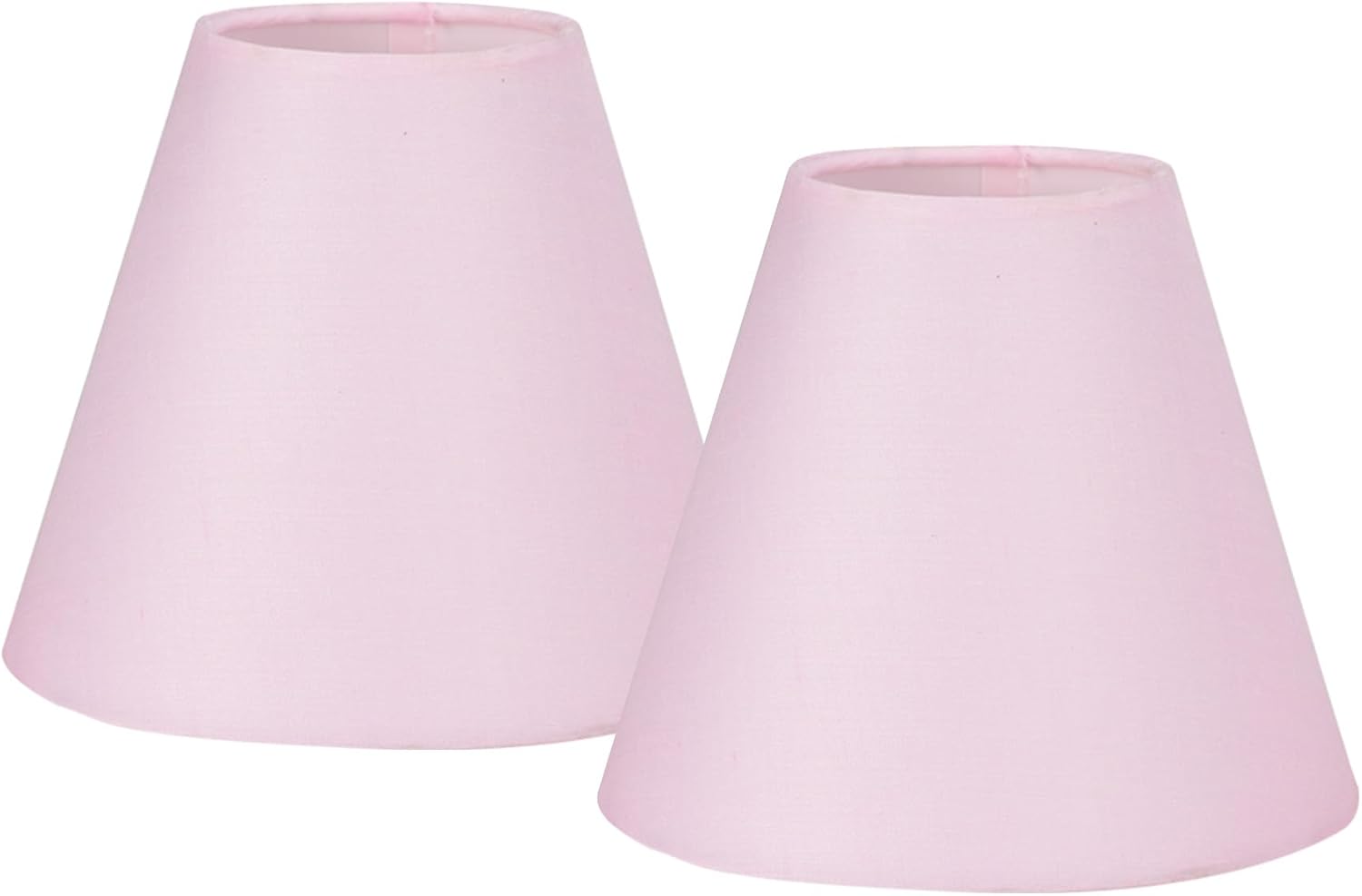 LAMPWELL GERO Pink Small Lamp Shades Clip on Bulb Set of 2,Mini Barrel Sconce Shades,Clip on Lamp Shade for Table Lamps Chandelier Shades,6"×3"×H5",Fabric Replacement Lamp Shades