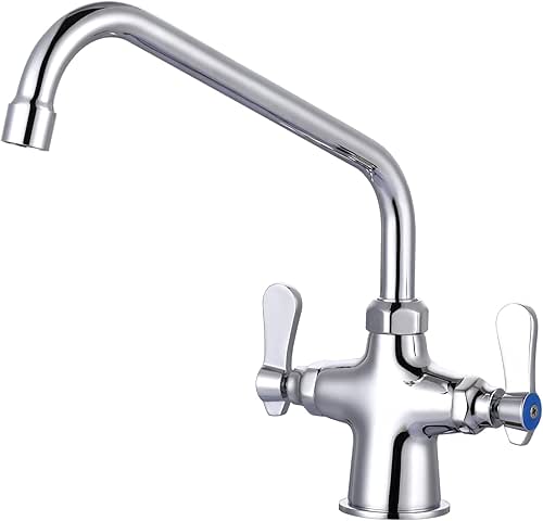 Dual Handle Hot & Cold Water Kitchen Faucet Deck Mount,