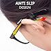 YR Anti-Slip Eyeglasses Temple Tips Sleeve Retainer, Stretchy Comfort Silicone Glasses Ear Grips Retainer For Eyewear Sunglass Reading Glasses, 10 Pairs, Black