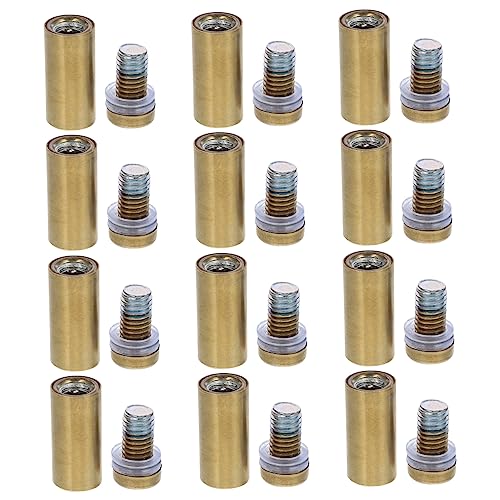 BESTYASH 12Pcs Stainless Steel Advertising Screw Nails Wall Mount Standoff Kit for Display Boards and Modern Design for Office Supermarkets and Shops Finish