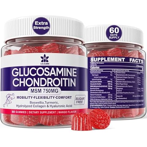 LILICARE Sugar Free Glucosamine Chondroitin MSM Gummies 2250mg Cover