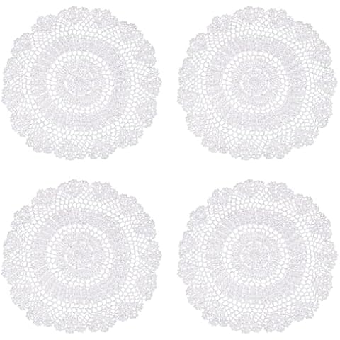 kilofly Crochet Cotton Lace Placemats Set Cover