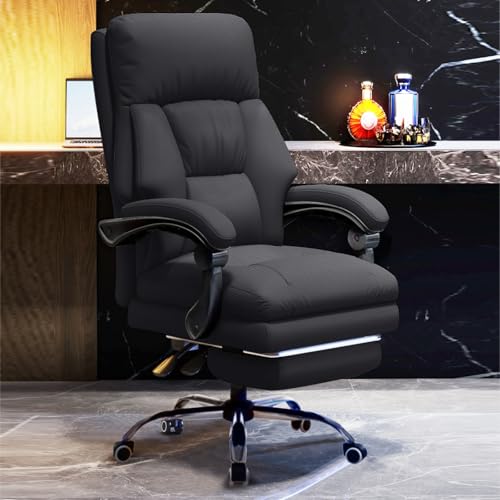 HDHNBA Silla de Oficina con reposapiernas Sillas ejecutivas con Ruedas Sillas Gaming con Respaldo Alto Silla de Trabajo ergonómica reclinable y Ajustable para Oficina en casa