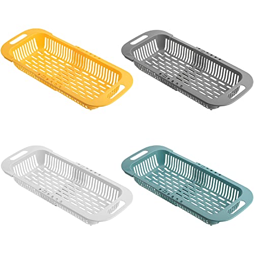 Hiceeden Set Of 4 Over The Sink Strainers For Kitchen, Extendable Plastic Colander, Retractable Drain Basket For Fruits And Vegetables Wash, Dishes Dry #TOP3
