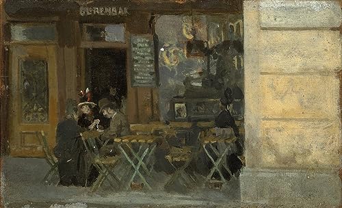 Cuadro en lienzo decorativo de Walter Richard Sickert Café en Dieppe para pared de oficina 60x90