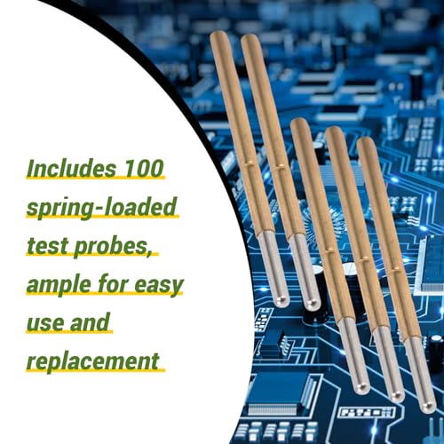 Image of Spring Test Probes, 100Pcs P125-J High Accuracy Round Pogo Pins for PCB Board Testing Contact