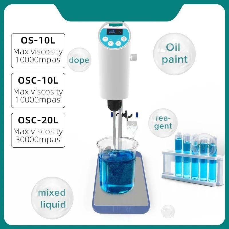 Homogenizer, Laboratory Stirrer Electric Stirrer Digital Display Overhead Stirrer Lab Mixer Lab Equipment(OS-10L)