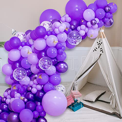 Image of Purple Balloons 12 inch, 110pcs Latex Party Balloons Helium Quality for Birthday Graduation Baby Shower Valentines Christmas Wedding Party Decorations (Purple)
