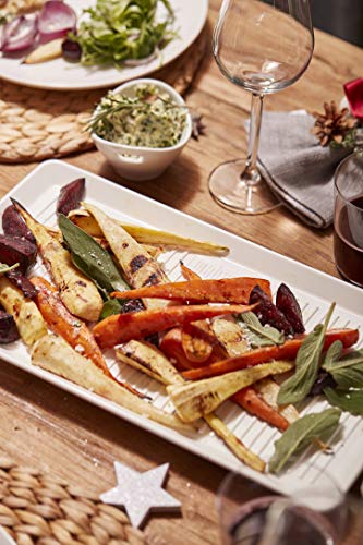 Foto von Weber Porzellan-Servierplatte (40 x 22cm), aus extrem belastbaren kratzfesten Hartporzellan, perfekt für den Outdoor-Gebrauch, extra verstärkter Boden, spühlmaschinenfest - Weiß (17884)