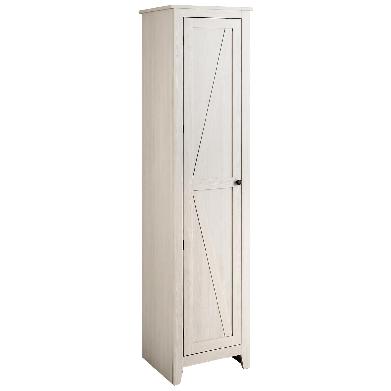 GIANTEX Armadietto alto da 183 cm, armadio stretto per bagno con 1 porta e 4 ripiani, armadio per la conservazione per cucina, soggiorno e bagno, armadio da cucina indipendente (Bianco)