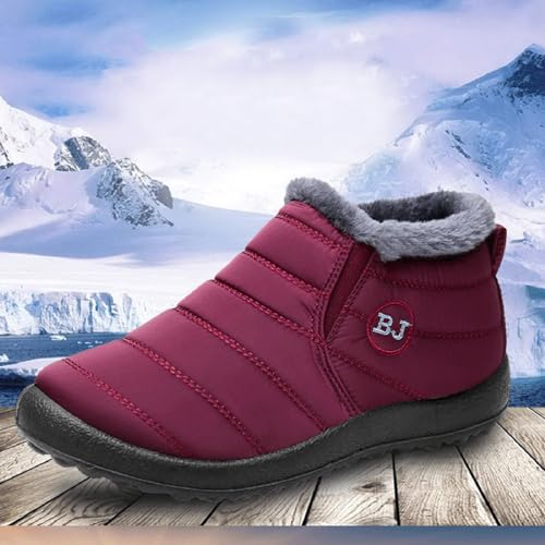 Thatrich Womens Winter Snow Boots Ankle Booties Warm Fur Lined Waterproof Insulated Slip On Shoes Anti-Slip Outdoor Sneaker2